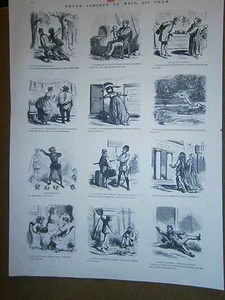 Gravure 19° Revue comique du mois par Cham (satyrique vignettes humoristique ) - Picture 1 of 1