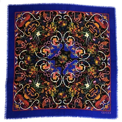 Bufanda chal grande 100 % lana multicolor/3BL0828 EGA GUCCI Foto 1 de 4