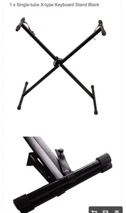 Glarry Dual-Tube X-Shape Keyboardständer schwarz - Bild 1 von 2