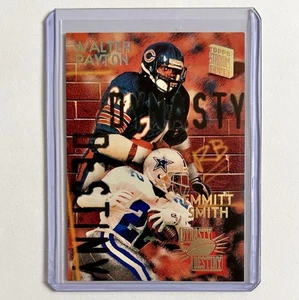 1994 Topps Stadium Club Dynasty Destiny Insert #1 Walter Payton Emmitt Smith NFL - Picture 1 of 3