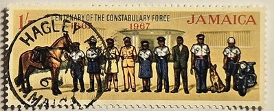 Jamaica 1967, Centenary of the Constabulary Force, 1 Shilling, Used, FAST Ship! - Image 1 of 3