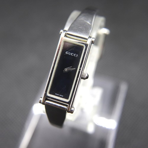 Gucci 1500L Orologio Donna Quarzo Nero 12mm Rettangolo Swiss Made Vintage