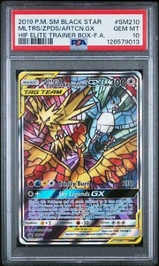 Pokemon Moltres Zapdos Articuno GX PSA 10 Hidden Fates ETB Promo SM210 FA 2019 - Imagen 1 de 2