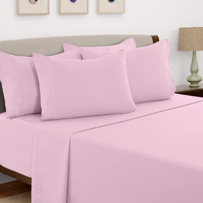 Juego de sábanas de 6 piezas serie 1800 microfibra confort bolsillo profundo sábanas de hotel Foto 1 de 4