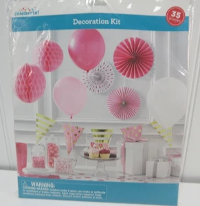 Pink and Gold Party Decorations Kit 36Pcs Way to Celebrate Birthday Baby Shower - Picture 1 of 24