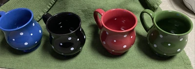 Temp-Tations by Tara Polka Dot Mugs 16oz Set of 4 Red Blue Green Black - Image 1 of 4