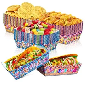 45 Pcs Mexican Paper Food Trays Disposable taco Nacho Assembled Paper - Picture 1 of 8