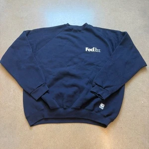 Sudadera vintage Federal Express para hombre L/XL azul cuello redondo FEDEX - Imagen 1 de 6