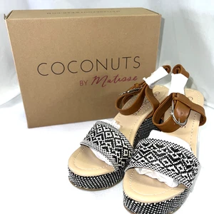 Coconuts by Matisse Tab Black Wedge Sandals Women’s Size 8 – NIB - Picture 1 of 17
