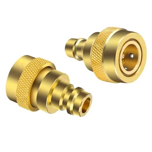 2 PCS Quick Couplers Brass R134A to R1234YF High Low Pressure Connector Part - Picture 1 of 13