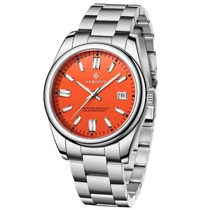 Orologi da polso analogici al quarzo orologi cronografo impermeabili cinturino in acciaio inox - Foto 1 di 17