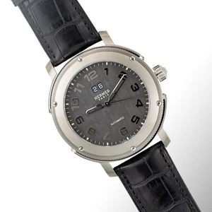 Auth. Hermes Watch Clipper Grande Date H1 - SS - Croco Strap - NEW - Picture 1 of 6