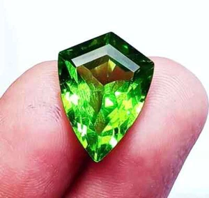 Peridot Fancy Shape 9.60 Ct Certified Loose Gemstone With Free Gift - Picture 1 of 7