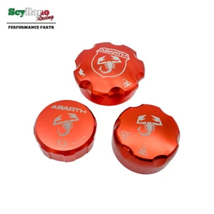 Cubierta de tapa de aluminio de color rojo para motores Abarth 500 595 695/Grande Punto T-Jet - Imagen 1 de 10