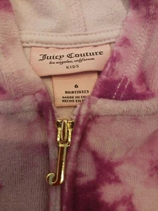 Juicy Couture Girls KIDS 6 Rare Gold Threaded Purple Pink Zip Hoodie Gift Best - Picture 1 of 5