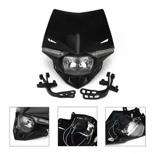 Headlight Head Lamp LED For Honda CRF250R CRF450R CRF250X XR250 Dirt Bike Black - Picture 1 of 14