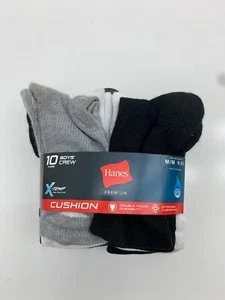 Hanes X temp 10 Pair Boys Crew Socks Multicolor Size Medium - Picture 1 of 3