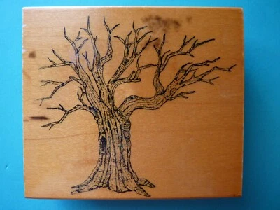 Bare Winter Tree ART IMPRESSIONS Rubber Stamp Spooky Halloween - Image 1 of 2