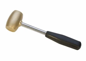 2 LB BRASS MALLET HAMMER STAMPING TEXTURIZING PUNCH HAMMER METALSMITH GOLD - Picture 1 of 1