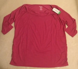NEW FRUIT OF THE LOOM Drapey Tunic Top Women Ladies 1X -16W  Berry Wine NWT ED87 - Picture 1 of 1