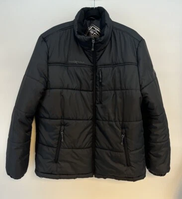 Abrigo acolchado Zeroxposur negro con cremallera completa cuello alto parte inferior ajustable talla XL Foto 1 de 4