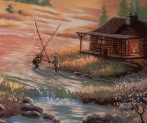 "GETTING AWAY FROM IT ALL" #2638A "Riverside Retreat" BRADFORD EXCHANGE 1995 - Picture 1 of 4