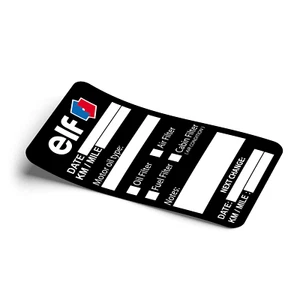 60 x ELF Oil Change Service Reminder Stickers for Cars Trucks Vans - Vinyl - Bild 1 von 1