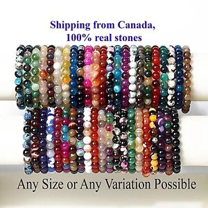 🔥Natural Crystal Stone  Beaded Bracelets, Handmade Men Women Stretchy Bracelet