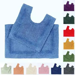 100% Cotton Luxury Reversible 2-Pc Bath & Pedestal Mat Set Thick, Soft, Non-Slip - Picture 1 of 127