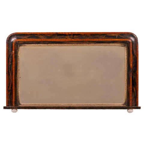 Grain-Painted Overmantle Mirror, 19th Century Cover