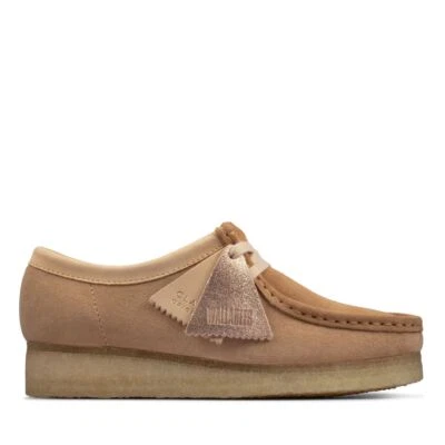 BNIB Clarks Originals Ladies WALLABEE Light Tan Suede Shoes