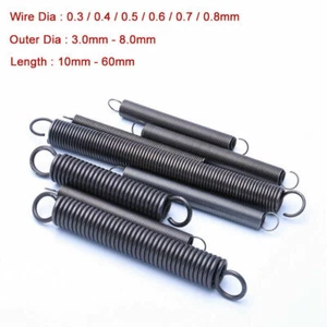 10Pcs Expansion Spring 10-60mm Long Extension Tension Springs Wire Dia 0.3-0.8mm - Picture 1 of 5
