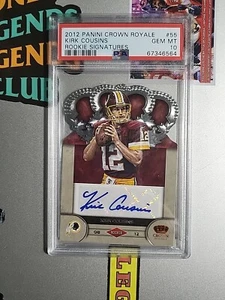 2012 Panini Crown Royale Kirk Cousins Rookie RC Auto Signed /245 Card - PSA 10 - Picture 1 of 2