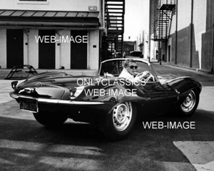 1963 STEVE McQUEEN JAGUAR XKSS ON STUDIO BACKLOT 8X10 PHOTO RARE AUTO RACING CAR - Picture 1 of 1