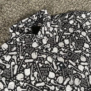 Bad Birdie NWT Mens “Liquid Death” Black Polo Golf Shirt Medium Poly/Spandex New - Picture 1 of 7