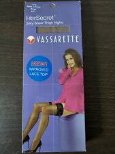 Vassarette Long Beige Silky Sheer Thigh Highs Lace Top Vanity Fair Her Secret