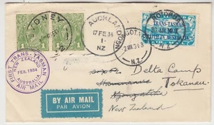 1934 TRANS-TASMAN air mail official returned FFC *ROTORUA-SYDNEY-NGONGOTAHA* - Imagen 1 de 4