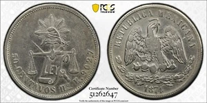 Mexico 1874 50 Centavos Hermosillo Mint PCGS Xf Details Cleaned Tough Km-407.5 - Picture 1 of 3