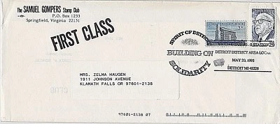 USA 1995 4 FANCY SLOGAN CANCEL COVERS FROM AFL-CIO - MI - DC - NY - Image 1 of 4