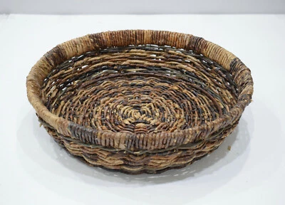 Basket Indonesian Round Brown Rattan Basket  - Image 1 of 4