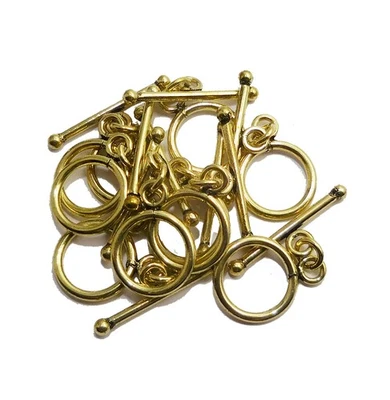 10 Sets 15X26mm Bali Toggle Clasp Antique Brass - Image 1 of 4