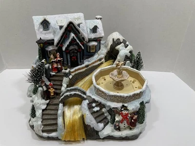 Avon Christmas Fiber Optic Lighted Musical Scene With Fountain - Image 1 of 4