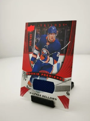 2020-21 Upper Deck Trilogy Red /499 Kieffer Bellows #56 Worn Jersey Islanders  - Image 1 of 4
