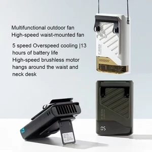 10000mAh Waist Clip Fan Outdoor Personal Portable Cooling Belt USB Rechargeable - Picture 1 of 19