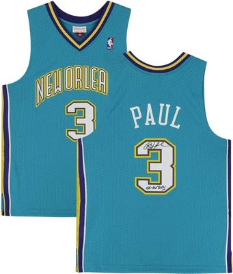 克里斯·保罗新奥尔良黄蜂队签名米切尔和尼斯球衣带05-06 ROY Insc — 第 1/4 张图片