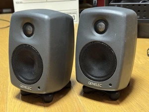 Genelec 8010AP Pair Powered Studio Monitors Dark Gray Used - Picture 1 of 12