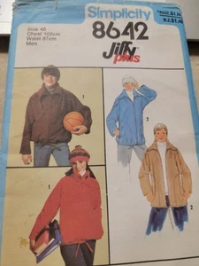 Unisex Simplicity Jacket Sewing Pattern 8642 Jiffy Plus Sz 40 Chest Uncut - Picture 1 of 3