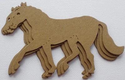 {4} CABALLO - Adornos troquelados de aglomerado desnudo - 4 1/2" de ancho Foto 1 de 2