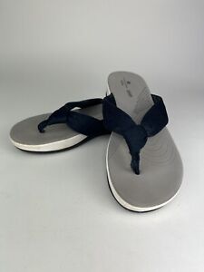 Clarks Soft Cushion Flip Flops Womens US 9 M UK 8 EU 40 Thong Sandals Shoes Blue