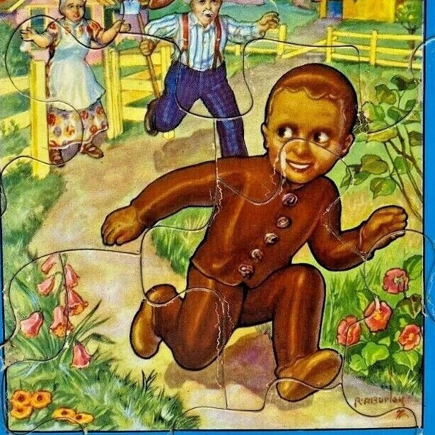 1900s Gingerbread Man Running Anthropomorphic Children Fairy Tale Jigsaw Puzzle - Image 1 of 4